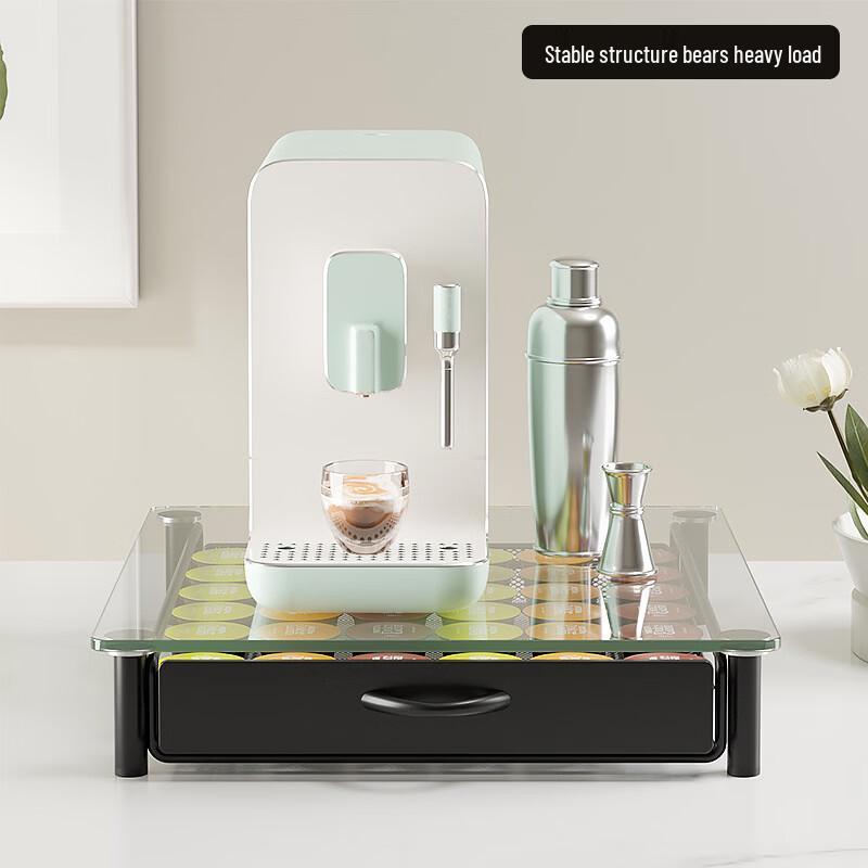 

TLXT Glass Top Coffee Capsule Storage Drawer