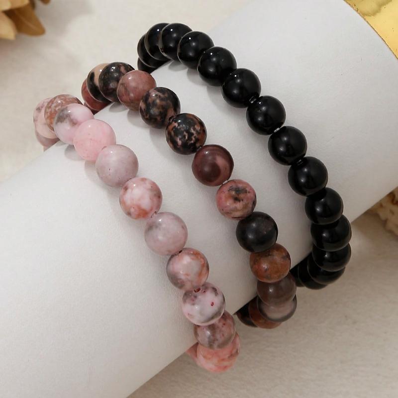 3 Pcs Natural Stone Bracelet Set for Women Self Healing Emotional Stretch 8mm Beaded Extendable Stackable Bracelet Set, Birthday Gift, Fashion Jewelry