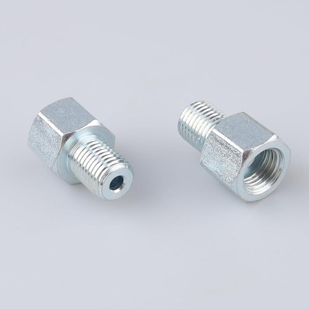 AC PERFORMANCE 3/8x24 Inverted Fittings Zinc Steel 2PCS 23mm OAL | Female Inverted To Male Thread Adapter, Zinc-coated Steel for Automotive Brake
