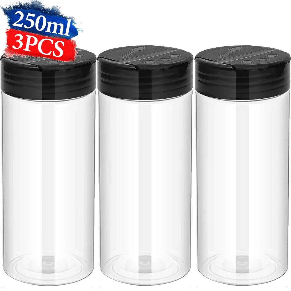 Transparent Seasoning Jars with Shaker Lids Salt Pepper Shaker Bottles Spices Condiment Storage Boxes Powder Storage Container