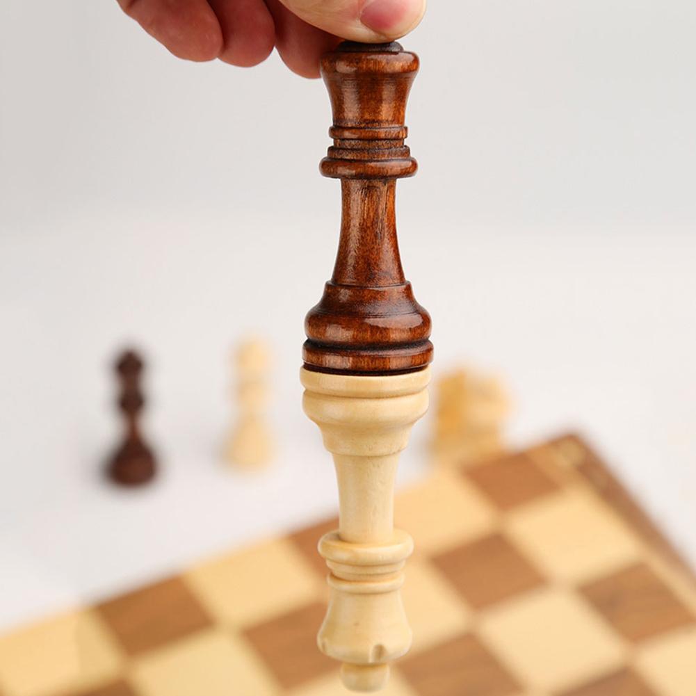 No Toxic Wood Board Game 29x29cm Large Chessboard Developing Strategic Thinking 3 in 1 Chess Chekers Backgammon for Kids Adults