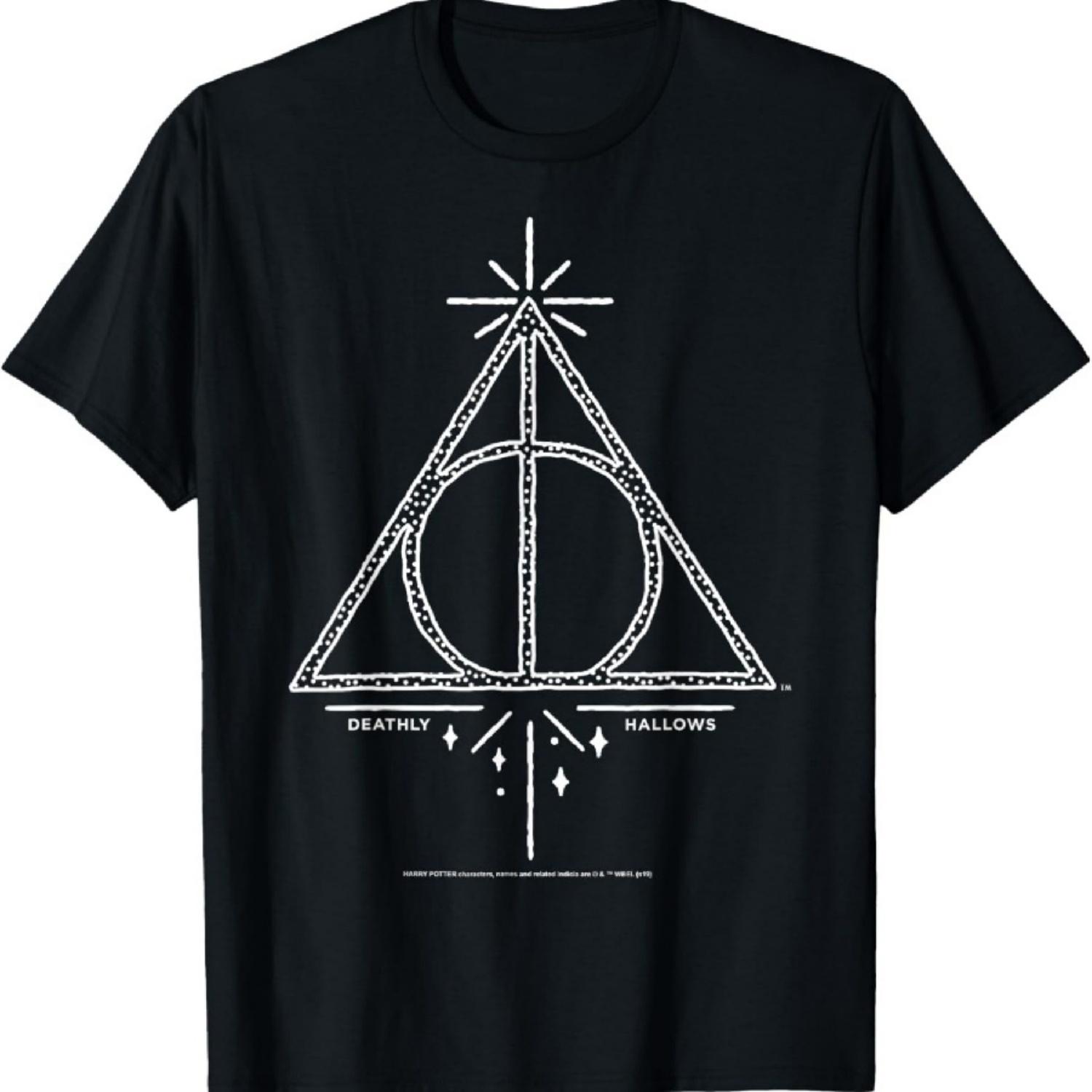 Футболка с линейным рисунком символа Даров Смерти Гарри Поттера S