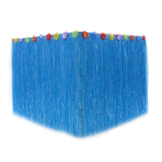 Hawaiian Theme Table Skirt with Flower Waterproof Reusable Dense Tropical Beach Jungle Parties Party Decoration Grass Table Skirt