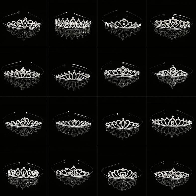 

Детская повязка на голову из сплава «Корона принцессы» со стразами для девочек, трехмерная повязка на день рождения для малышей, бриллиантовые аксессуары для волос