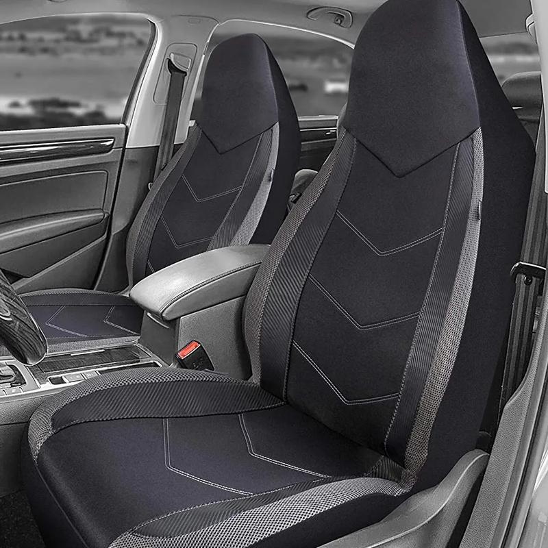 Coprisedili Auto in Tessuto Air Mesh ad Alto Schienale Design Sportivo Compatibili con Airbag Adatti per la Maggior Parte di Auto Suv Camion Furgone Cuscino per Sedile