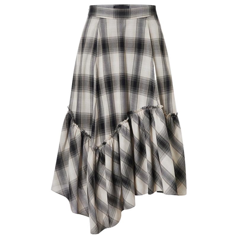MO&Co. Women s High-Waist Plaid A-Line Midi Skirt XS