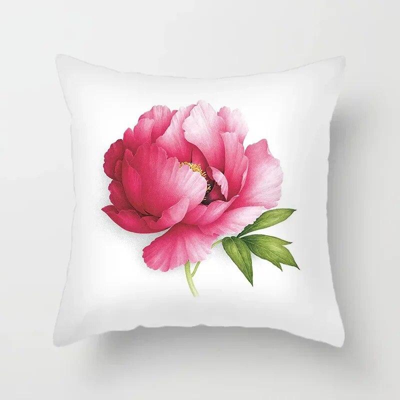 45X45CM Beautiful Flower Peach Skin Pillowcase Living Room Sofa Office Seat Lumbar Cushion Car  Cover Home Decoration