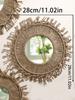 Brown Room Decorative Mirrors Wall Decor Boho Macrame Round Cosmetic Mirror Room Wall Mirror Woven Macrame Crafts Art Home Decor