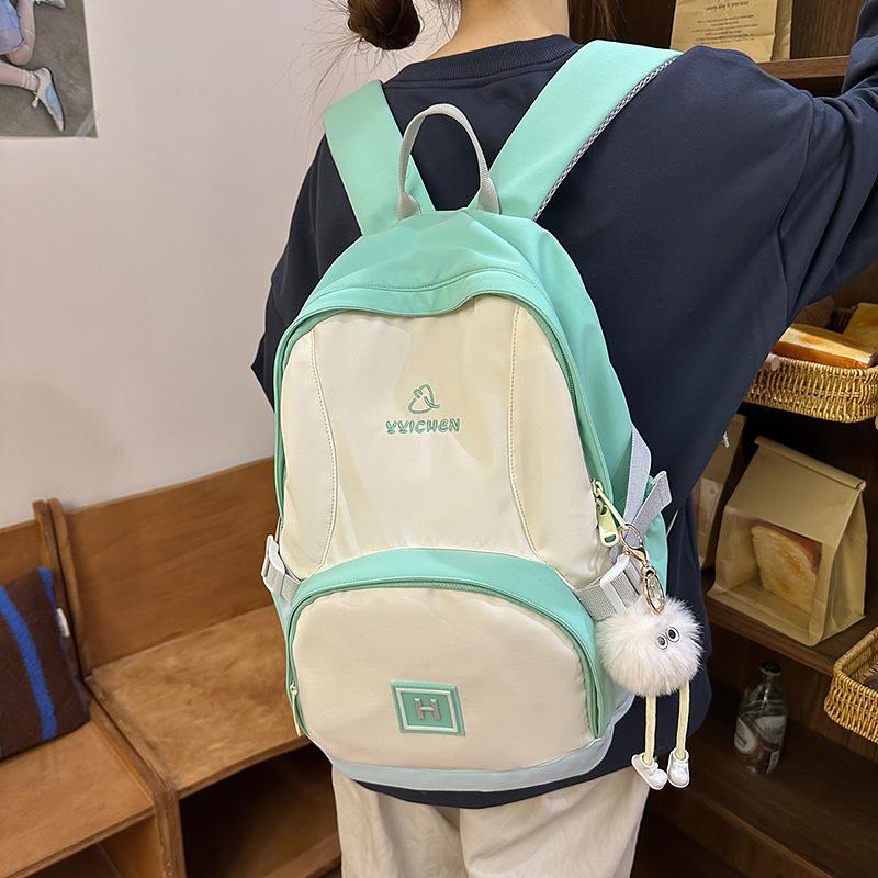 Outdoor couple backpack versatile new color large capacity contrasting color travel backpack student bag