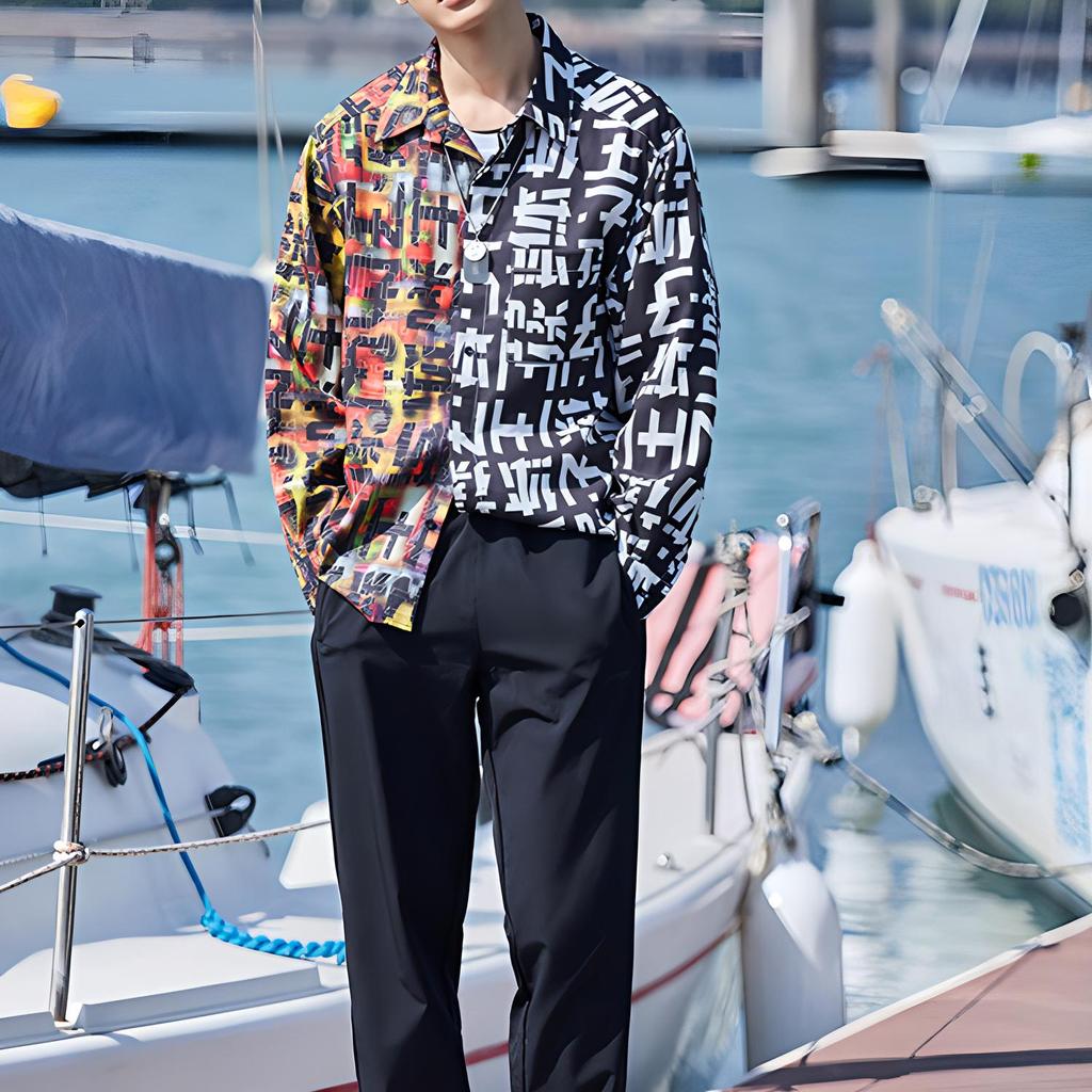 Li Ning Paris Fashion Week Loose Casual Shirt Men Shirts Multicolor ASHP003-5