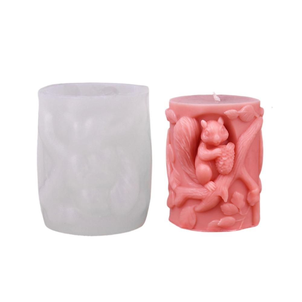 

Pinecone Squirrel Candle Mould Silicone Resin Mold Koala Stump Candle Mold Candle Making Style C