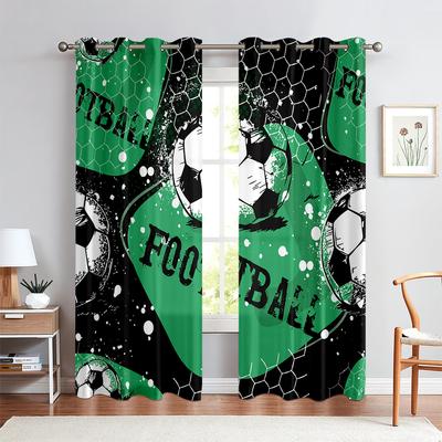 Tende Colorate Stampate Sport Calcio, Camera da Letto Soggiorno Cucina Tende con Tasca per Bastone/Occhielli, Decorazione per la Casa 2 Pezzi
