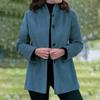 Manteau d'hiver en laine à manches longues pour femme, coupe décontractée, coupe ajustée, revers, fausse poche, cardigan à boutons