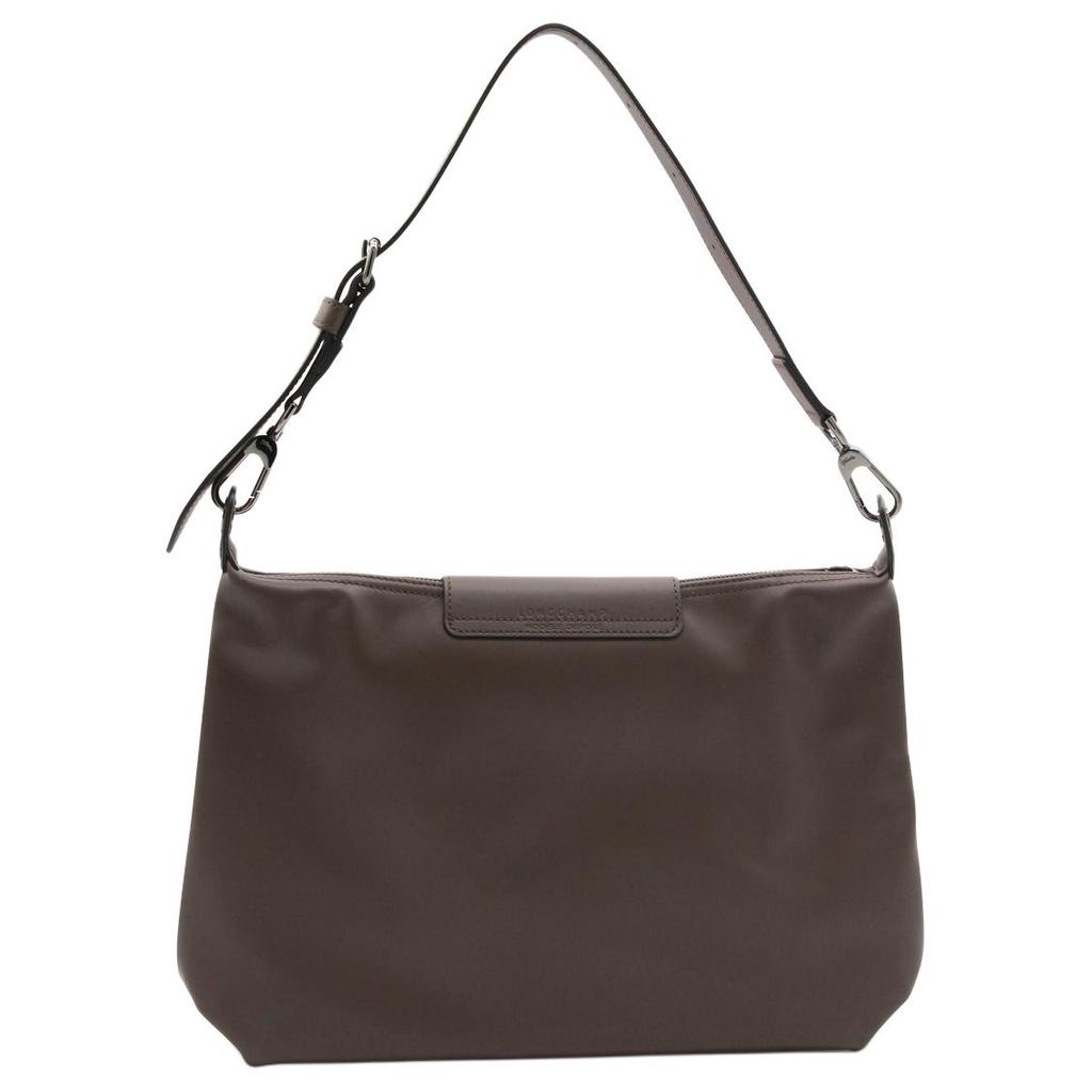 Longchamp Le Pliage Xtra Dark Silver Metal Accessories Leather Tote Shoulder Bag Medium Mocha Women bags 10189987002