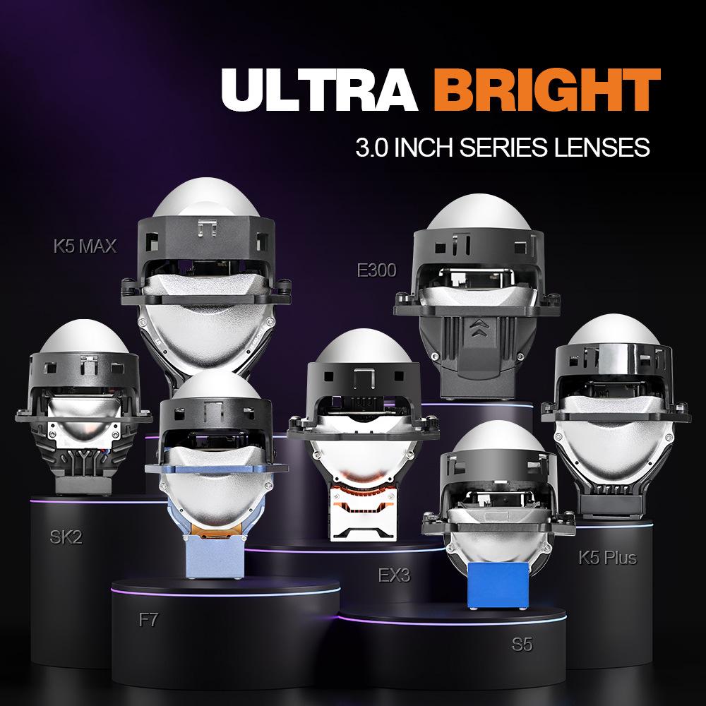 3 Inch Lentilă Dublă Putere Mare Efect Trei Lasere Nedistructiv Cupă Dublă Lampă H4 H7 Mașină Motocicletă Universal