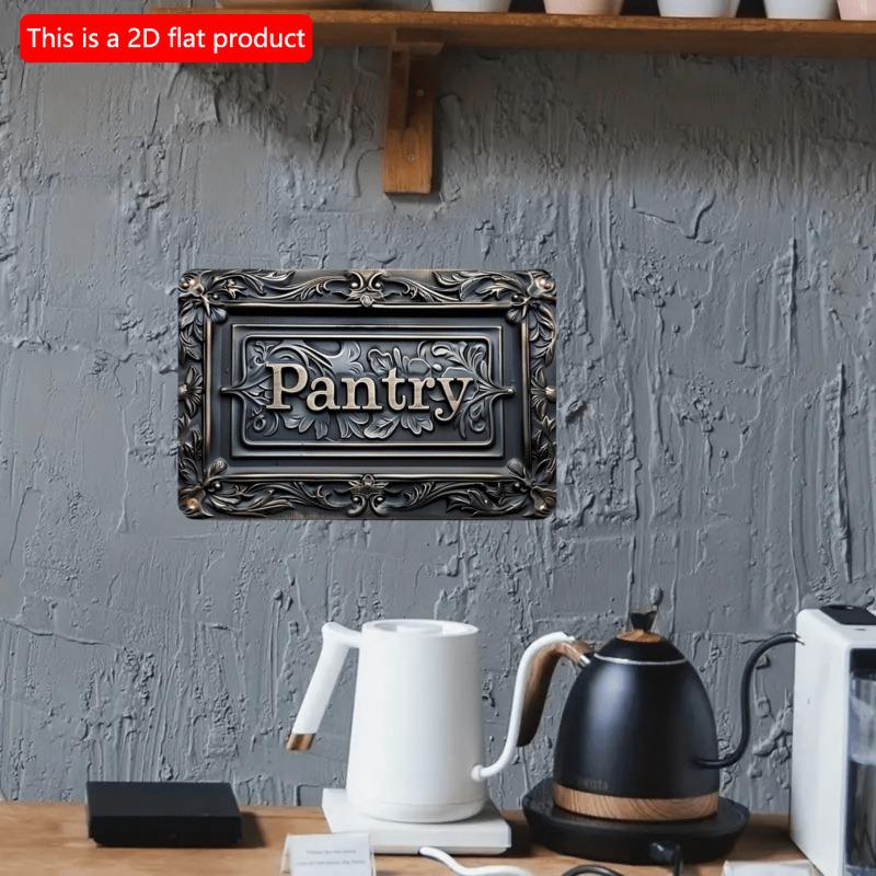 2d Flat 30*20cm, Classical Floral Food Storage Wooden Sign, Victorian Style Retro Poster Wall Decor, Suitable for Kitchen, Bar, Tavern Garden, Bedroom
