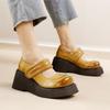 Thick Soled Mary Jane Shoes All Leather Fashionable Pumps Versatile Women's Shoes