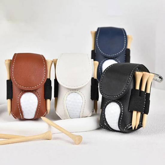 Golf Ball Waist Bag with Clip Waterproof Faux Leather Golf Ball Tee Tools Accessories Organizer Pouch Holder Men Women Golf Enthusiasts Gift