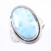 Natural Republic Larimar Gemstone Handmade 925 Sterling Silver Ring S.6" Q0w28