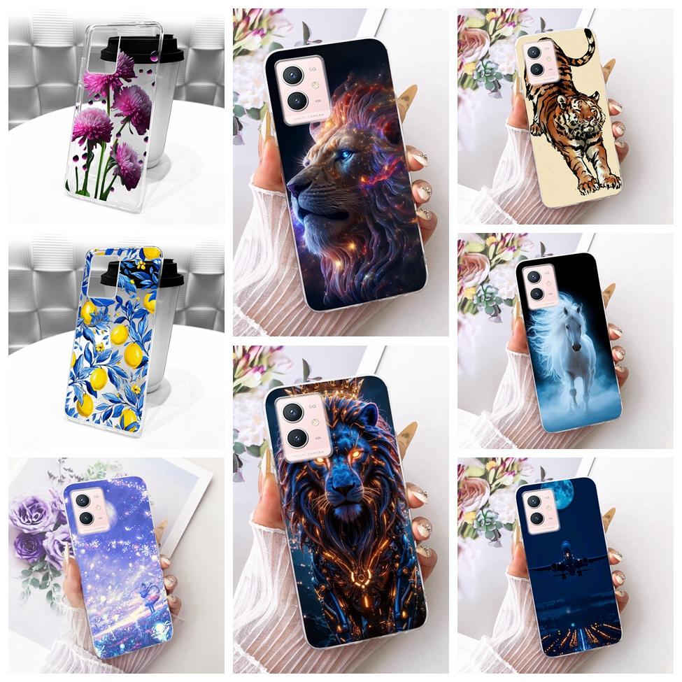 For Vivo Y33s 5G Clear Case Aesthetic Luxury Cute Cat Fashion Butterfly Funny Painted Casing For Vivo V2166A