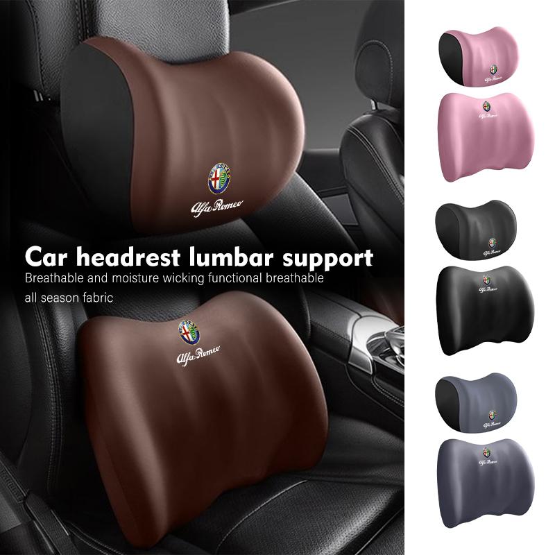 2026 Hot Sticker Four Season Car Seat Headrest Lumbar Support Pad Protect Mat For Alfa Romeo GT Stelvio F1 Brera Volante Tonale mno522