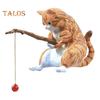 Fishing Cat Figurine Resin Cartoon Kitten Statue Animal Sculpture Home Office Desktop Aquarium Fish Tank Decoration Ornament