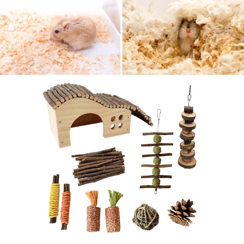 Hamster Chew Toy Cage House Toy Rattan Ball Biting Resistant Rabbit Toy for Small Animal Guinea Pigs Boredom Toy10PCS