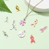 Pack of 50 Alloy Drop Oil Ribbon Pendants Necklace Bracelet Accessories DIY Crafts Supplies Versatile Jewelry Charm