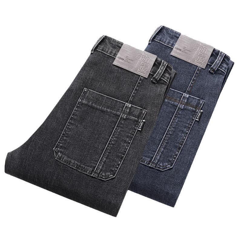 Elastické pánské slim straight džíny s více kapsami - Trendy a všestranné pro podzimní/zimní ležérní módu