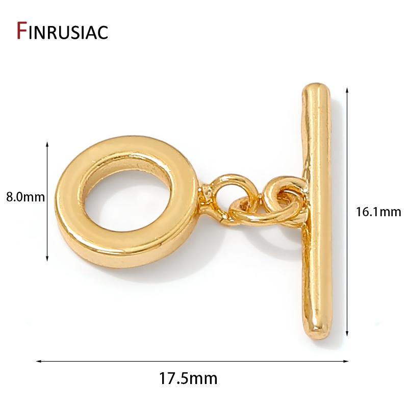 

14K Gold Plated Brass OT Clasps Toggle Clasps End Connector for DIY Bracelet Necklace Jewelry Making Findings Accessories 2 sets