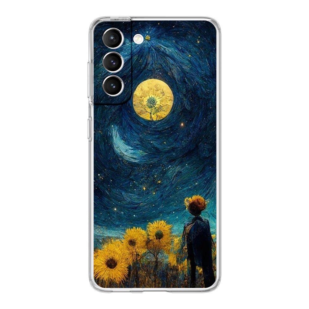 Starry Night Van Gogh Phone Case For Samsung Galaxy S24 S23 S22 S20 Ultra S21 FE 5G S10 S9 Plus S10E S8 Silicone Clear Cover