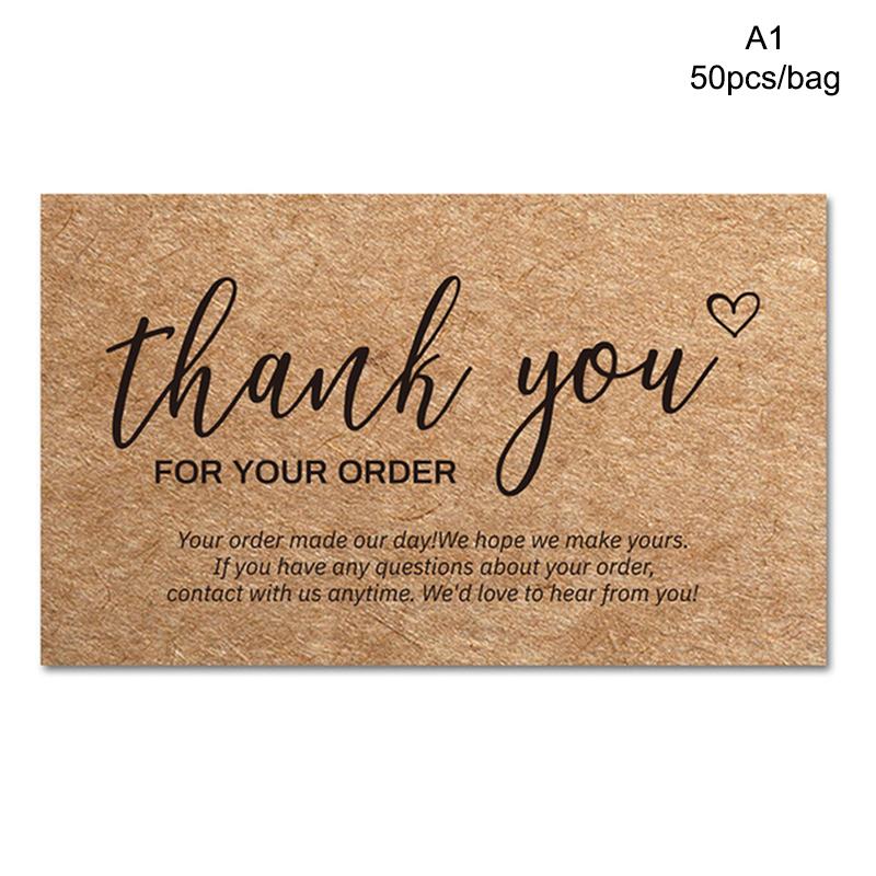 50/100/500ST Tack för din beställning Affärskort Shopping Köp Tack Hälsningskort Uppskattningskort För Små Företag