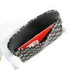 Indenya Inden Coin Purse, Deerskin Leather, Soft, Shippo Pattern, Black with Black Lacquer and White Chintz, 8803