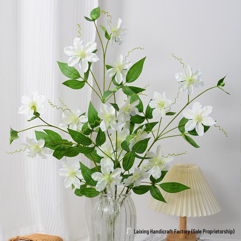 Artificial Clematis Wedding Arrangement for Home, Photography, Ornaments, and Courtyard Decor