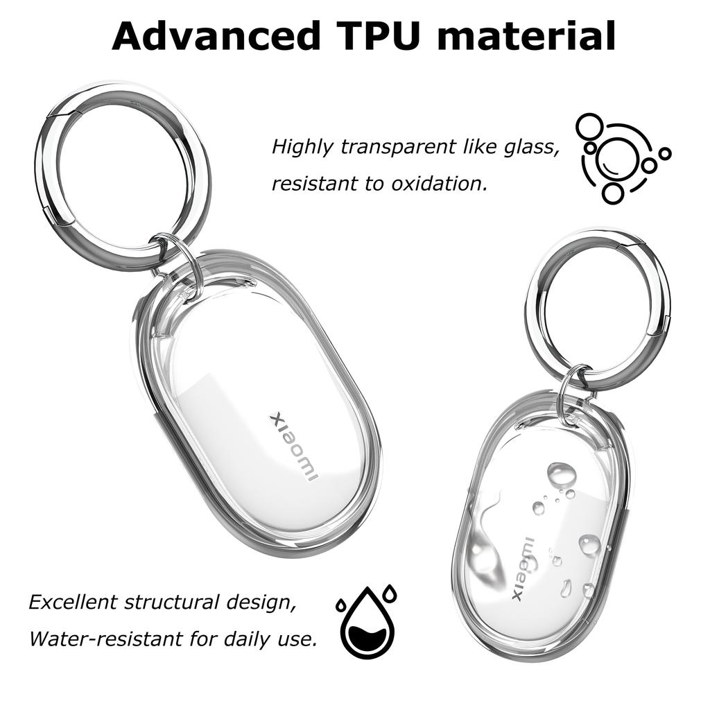 4Pack Waterproof TPU Case For Xiaomi Tag, Full Body Holder Keychain, Anti-Scratch Cover for Xiaomi Tag, Luggage, Pet Collar, Car Key