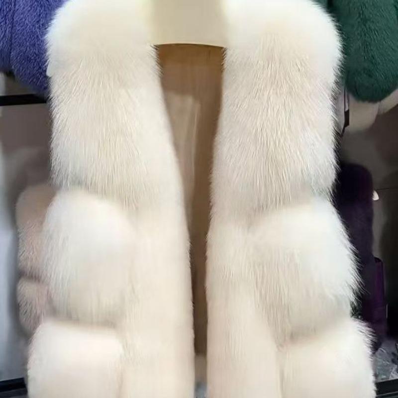 

Imitation fox fur vest new fashion vest autumn and winter warm short coat temperament advanced sense of wear women M 80-50kg