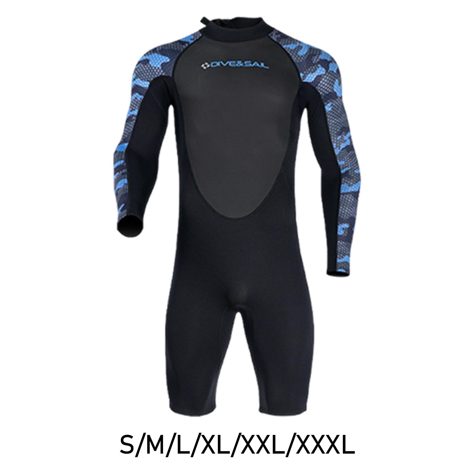 

Mens 2mm Shorty Wetsuit Sun Protection Wet Suit for Canoeing Dive Skin S