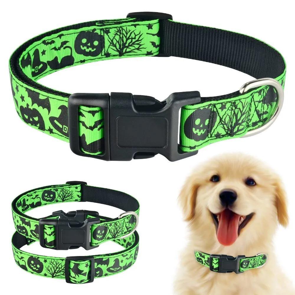 Orange Nylon Halloween Dog Collar Small Medium Large Pet Puppy Collar Adjustable