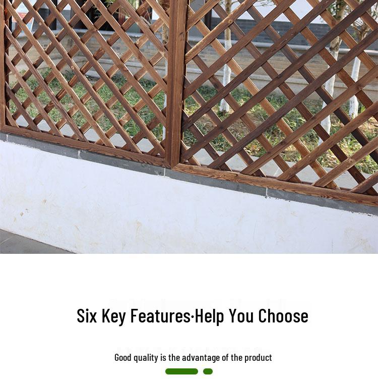Carbonized Wood Fence and Railing Picket with Climbing Plant Stand for Outdoor Decoration