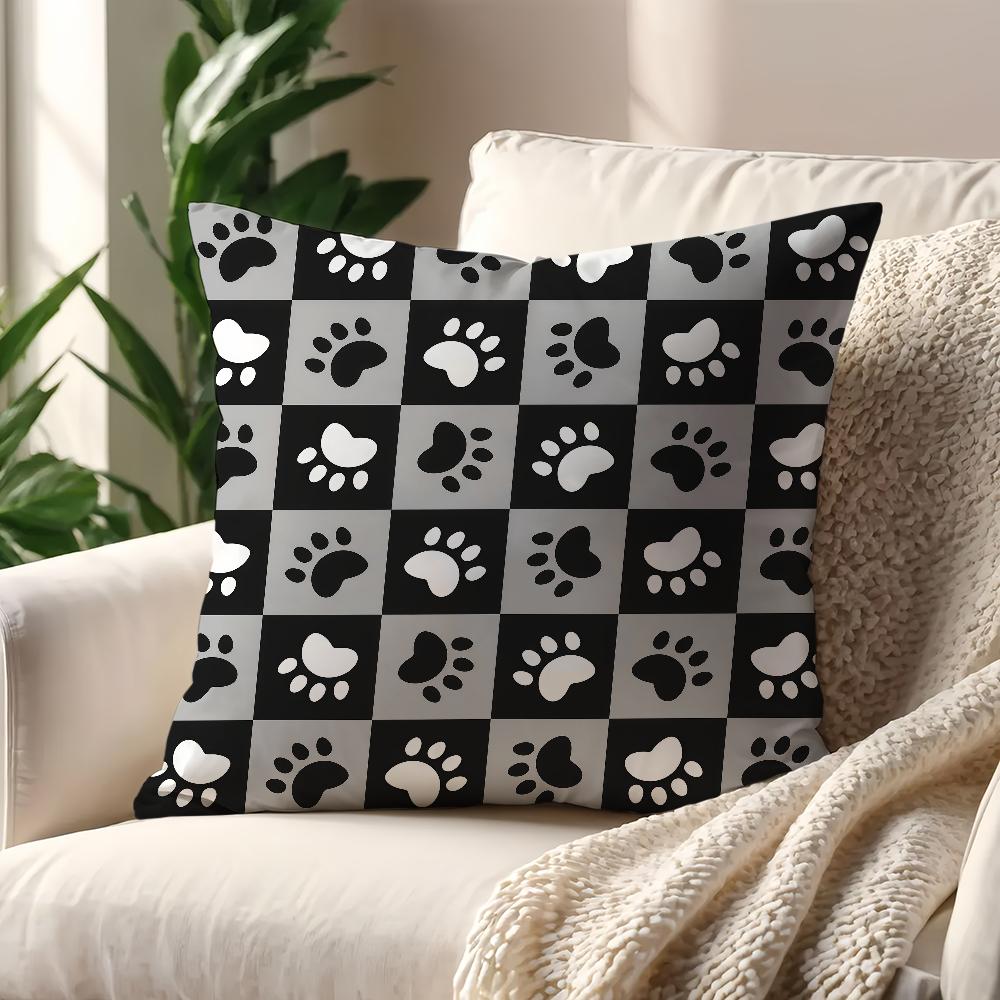 Cartoon Colored Graffiti with Cat Dog Paws cushion cover For Pillow Printing Sofa Decoration Room Shop Office Nordic Simplicity