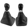 Car 5/6 Speed Gear Stick Shift Knob With Leather Boot Collar For Skoda Octavia A5 MK2 A6 Sedan & Combi 2004 2005 2006 2007 2008