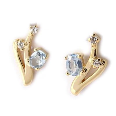 [G2291] - Vergoldete 'Scarlett'-Ohrringe mit blauem Topas