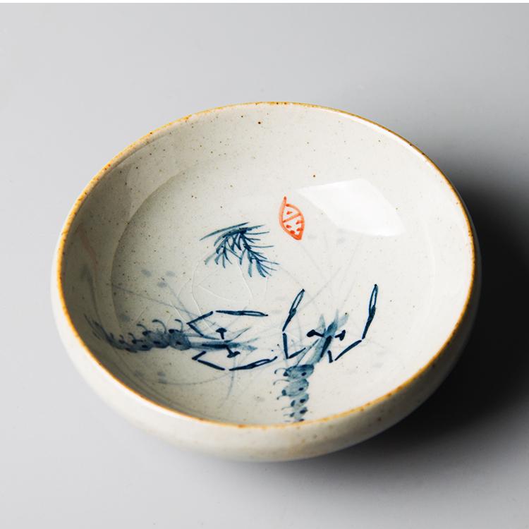 Vintage Hand Painted Shrimp Chinese Pottery Cups Tea Cup Set Teaware Goldfish Plate For Tea Ceremony Teacup Dishes Coffee Mugs 80ml