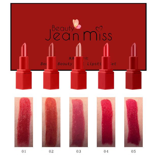 

5 Pcs Vitamin Lipstick Set Matte Velvet Waterproof Long-Lasting Moisturizing Lipsticks Full Size