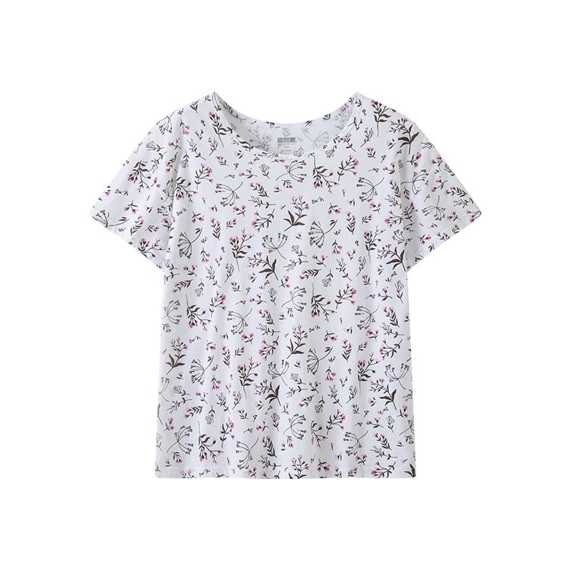Yiershuang Women's Pure Cotton Short Sleeve Lounge T-Shirt