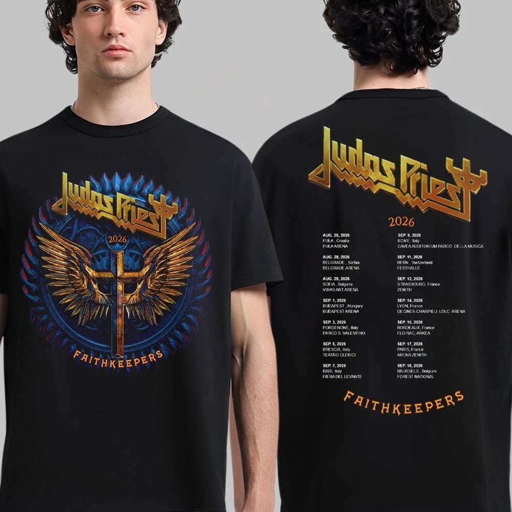 Judas Priest Faithkeepers 2026 Europe Tour Dates Double Sided T-Shirt XXL