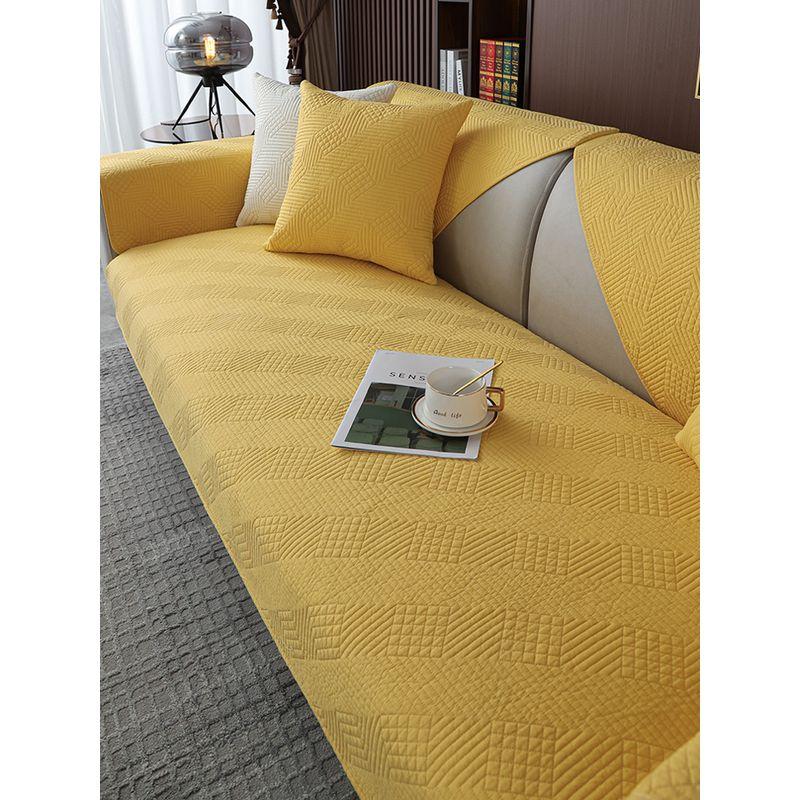 

Хлопковая ткань для подушек дивана, всесезонная универсальная накидка на подушки сиденья, полотенце, минималистичный современный серый черный, устойчивый к пятнам хлопок, нескользящая накидка, чехол Square-Yellow 45*45cm pillow case