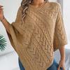 Dames Kabelgebreide Cape Trui Oversized Open Voorkant Poncho Jas Casual Effen Kleur