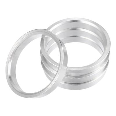 Anel Centralizador de Cubo Liga de Alumínio Anel Central do Cubo da Roda do Carro Substituição da Roda Espaçador Boressor Tom Prateado 4 peças 64,1mm-57,1mm