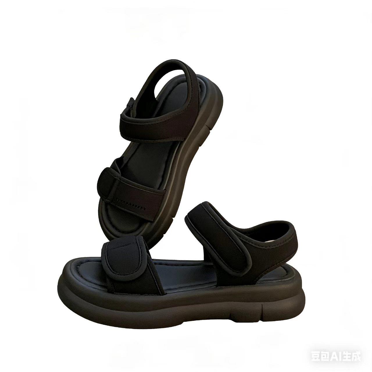 

Thick soled Roman sandals for women, new summer sports soft soled work versatile, non tiring, non slip beach shoes 37 чорний